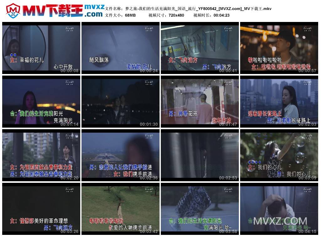 梦之旅-我们的生活充满阳光_国语_流行_YF800542